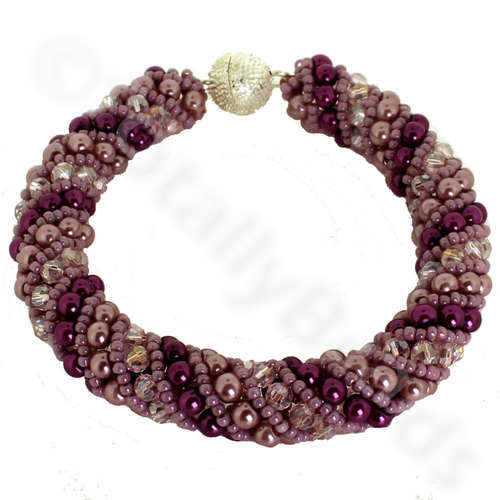 Russian Spiral 2 Necklace Bracelet perfect rose bracelet making kit — DIY set with beads and instructions for creating handmade jewelry