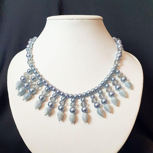 Skye Necklace grey shadow necklace making kit — DIY set with beads and instructions for creating handmade jewelry