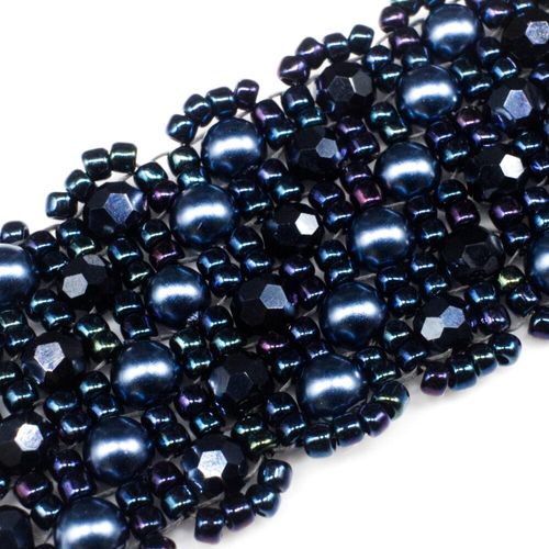 Dahlia Bracelet Makes 3 blue nebula bracelet making kit — DIY set with beads and instructions for creating handmade jewelry