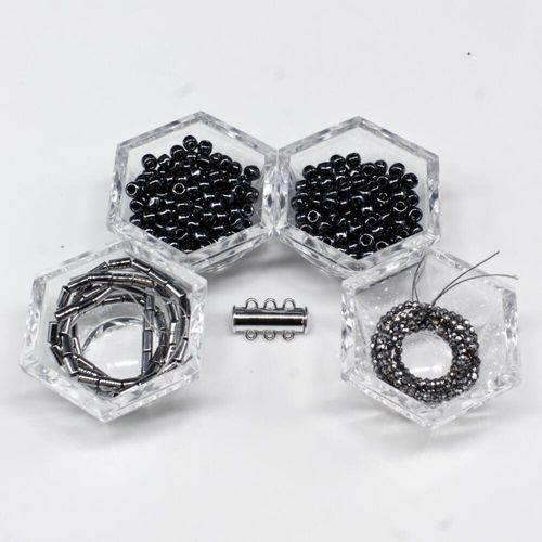 BC WK 24 Tubular Bracelet Silver Hematite 5mm for jewellery making