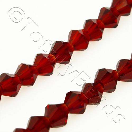 4mm crystal bicone beads red — faceted for jewelry making and beadwork