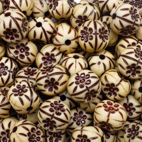 Acrylic Imatation Bone Drum Beads 12mm 20pcs Cream for jewellery making