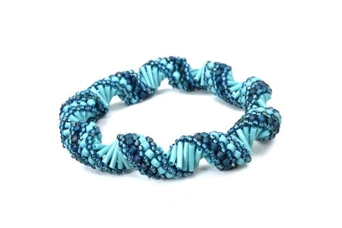 Russian Spiral 3 Bracelet Bead Pack aquamarine bracelet making kit — DIY set with beads and instructions for creating handmade jewelry