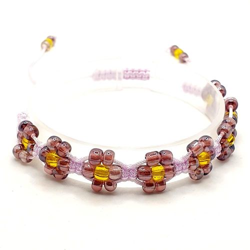 Forget me-knot macrame bracelets - purple bracelet making kit — DIY set with beads and instructions for creating handmade jewelry