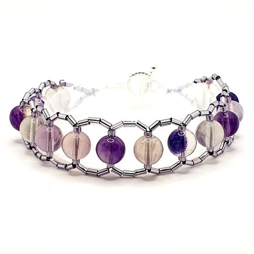 Teresa Gemstone Bugle Bracelets fluorite bracelet making kit — DIY set with beads and instructions for creating handmade jewelry
