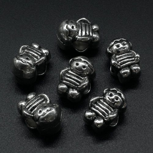 Ant. Silver Charm Bead Boy 14mm Large Hole 1pc for jewellery making