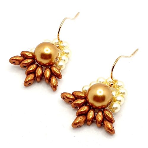 Enid Earrings 5 Pairs Dark Gold earring making kit — DIY set with beads and instructions for creating handmade jewelry