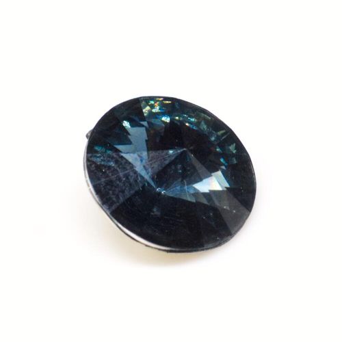 14mm resin Rivoli stone dark sapphire — faceted round crystal-style cabochon ideal for jewelry making, settings, and crafts