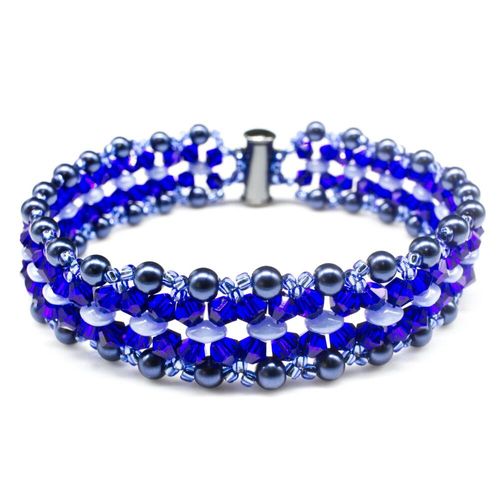 Farrah Fusion Bracelet royal blue bracelet making kit — DIY set with beads and instructions for creating handmade jewelry