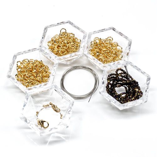Spiral Micro Crystal Bracelets champagne & iris bracelet making kit — DIY set with beads and instructions for creating handmade jewelry