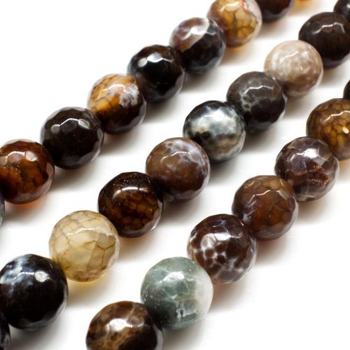 10mm resin druzy bead round opal beige 15" strand — sparkling cabochon-style stone ideal for jewelry making, pendants, and craft designs