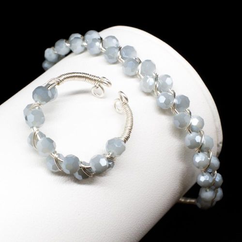 Delia Bangle & Ring opal sea jewelry making kit — DIY set with beads and instructions for creating handmade jewelry