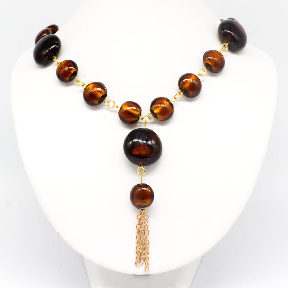 Elise Necklace brown necklace making kit — DIY set with beads and instructions for creating handmade jewelry