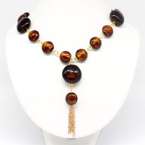 Elise Necklace brown necklace making kit — DIY set with beads and instructions for creating handmade jewelry