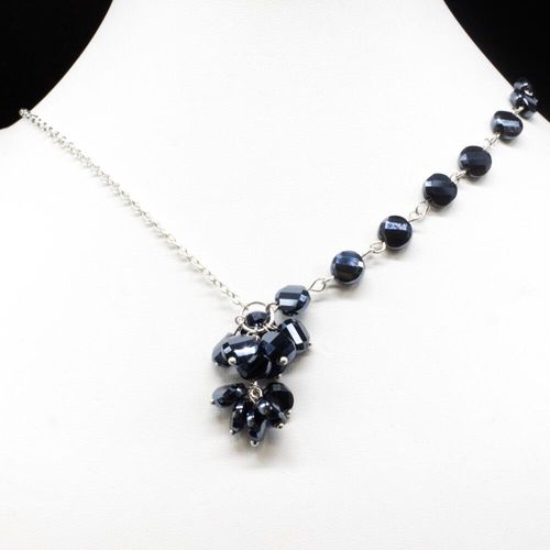 Isabelle Necklace hematite necklace making kit — DIY set with beads and instructions for creating handmade jewelry