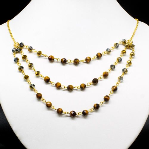 Nadira Necklace tigers eye necklace making kit — DIY set with beads and instructions for creating handmade jewelry