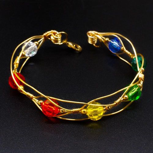 Zara Crystal Bracelet champagne bracelet making kit — DIY set with beads and instructions for creating handmade jewelry