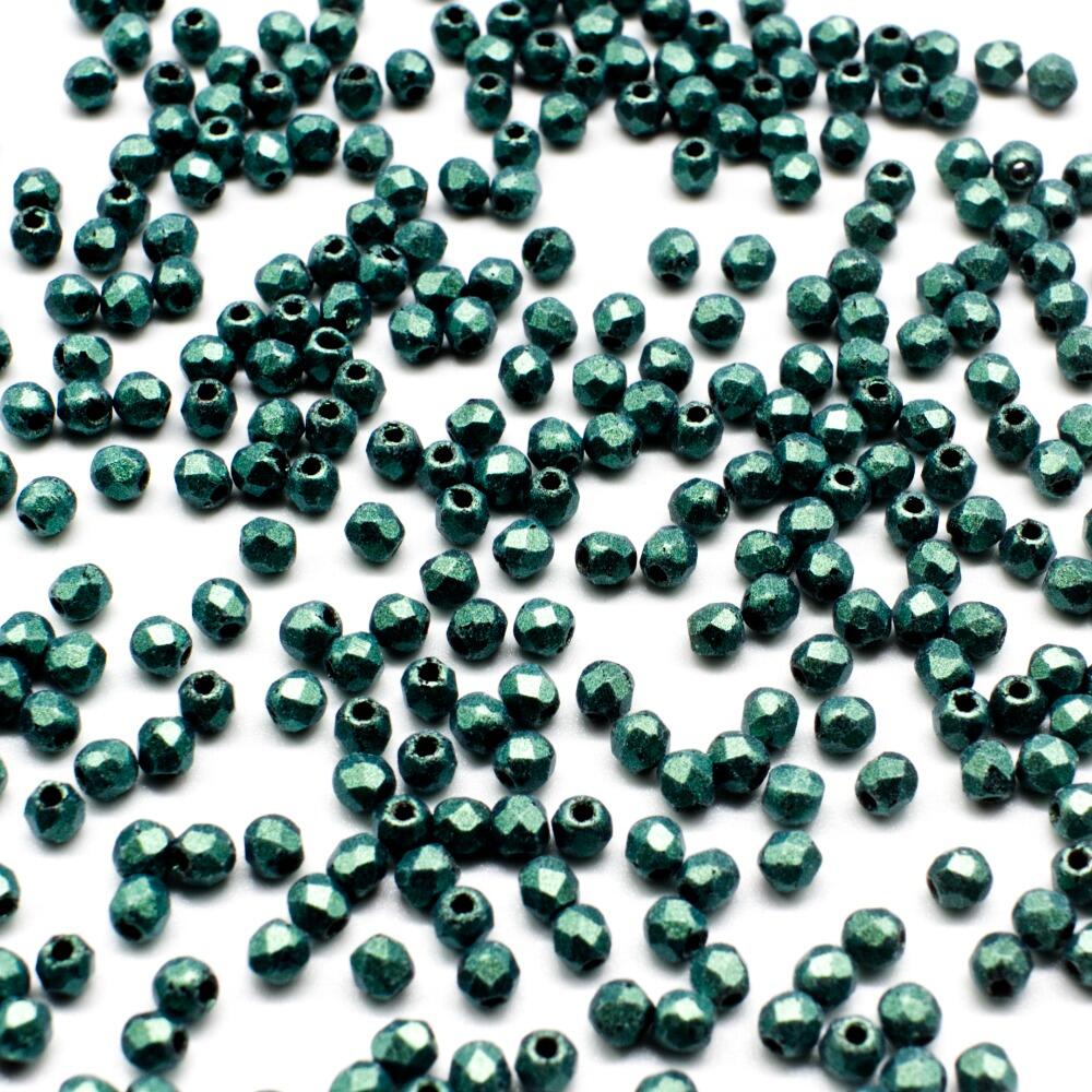 2mm Czech glass fire polished faceted beads met suede light green — pack of 100, high-quality faceted beads perfect for jewelry making an…