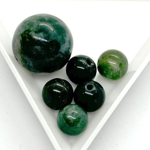 Romanov Gemstone Beads Only moss agate jewelry making kit — DIY set with beads and instructions for creating handmade jewelry