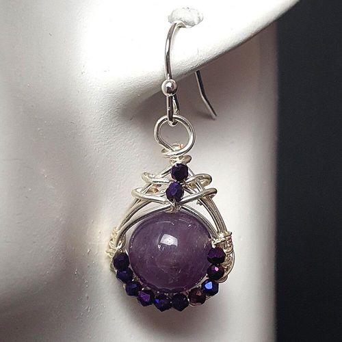Ingrid Gemstone Earrings 2 Pairs amethyst earring making kit — DIY set with beads and instructions for creating handmade jewelry