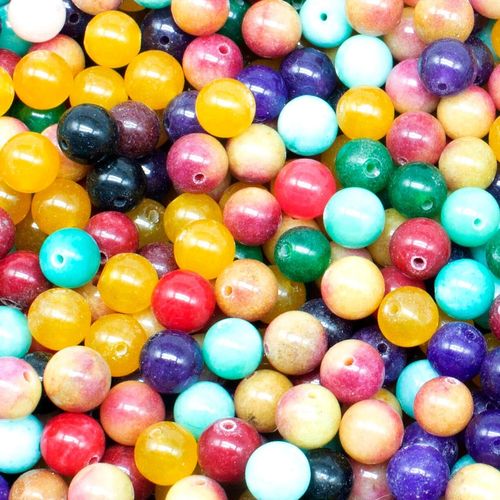 Dyed Jade 8mm Round Beads Mix 45pc Rainbow pack of 8 for jewellery making