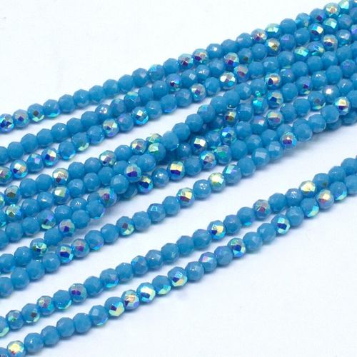 1.5mm crystal beads blue rainbow — faceted for jewelry making and beadwork