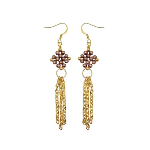 Matilda Pearl Earrings 4 Pair caramel earring making kit — DIY set with beads and instructions for creating handmade jewelry