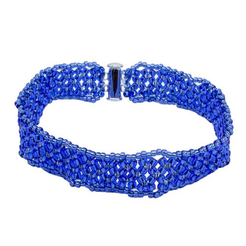 Chenille Crystal Bracelet blue sapphire bracelet making kit — DIY set with beads and instructions for creating handmade jewelry