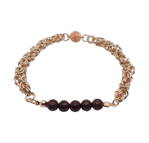 Andrea Chainmallie Bracelet garnet bracelet making kit — DIY set with beads and instructions for creating handmade jewelry