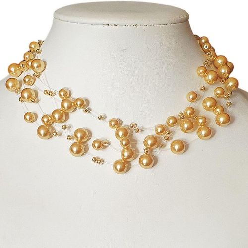 Meredith Illusion Necklace golden haze necklace making kit — DIY set with beads and instructions for creating handmade jewelry