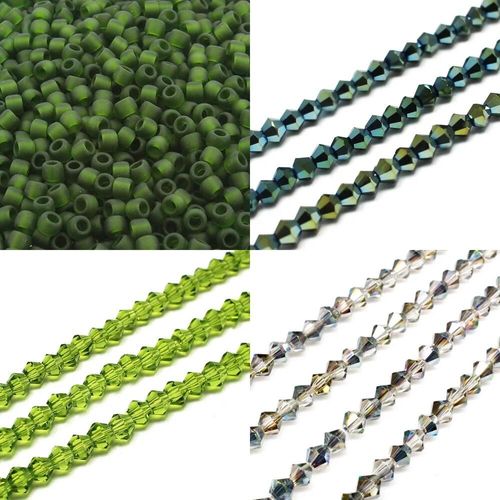 BC WK 29 Double Raw Bracelet Dark Green 4mm for jewellery making