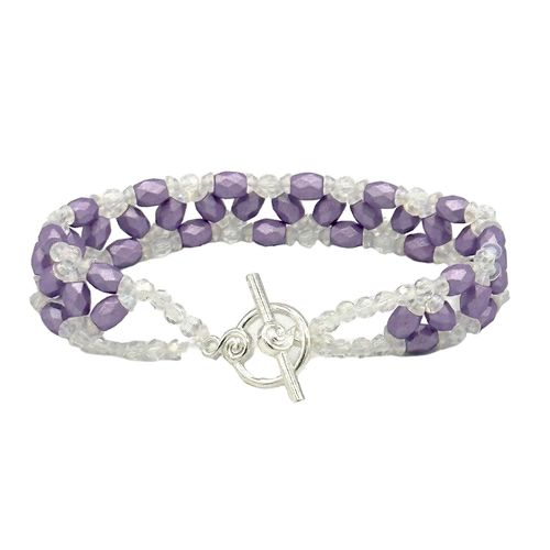 Baros Par Puca Bracelet mat purple ab bracelet making kit — DIY set with beads and instructions for creating handmade jewelry