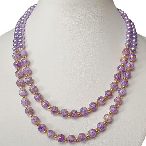 Suvi Necklace mauve necklace making kit — DIY set with beads and instructions for creating handmade jewelry