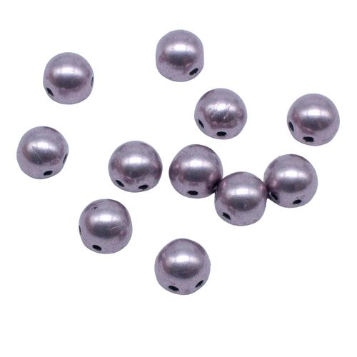 7mm Czech glass glass beads suede gold blackened pearl — pack of 25, high-quality two-hole beads ideal for jewelry making, bead weaving,…
