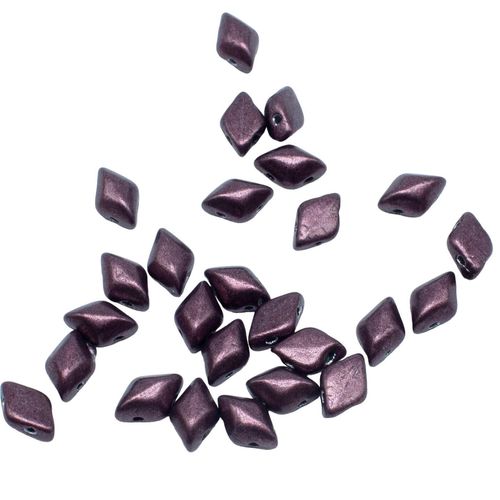 8x5mm 10g Czech glass Rulla beads sat met red pear — two-hole beads for jewelry making and bead weaving