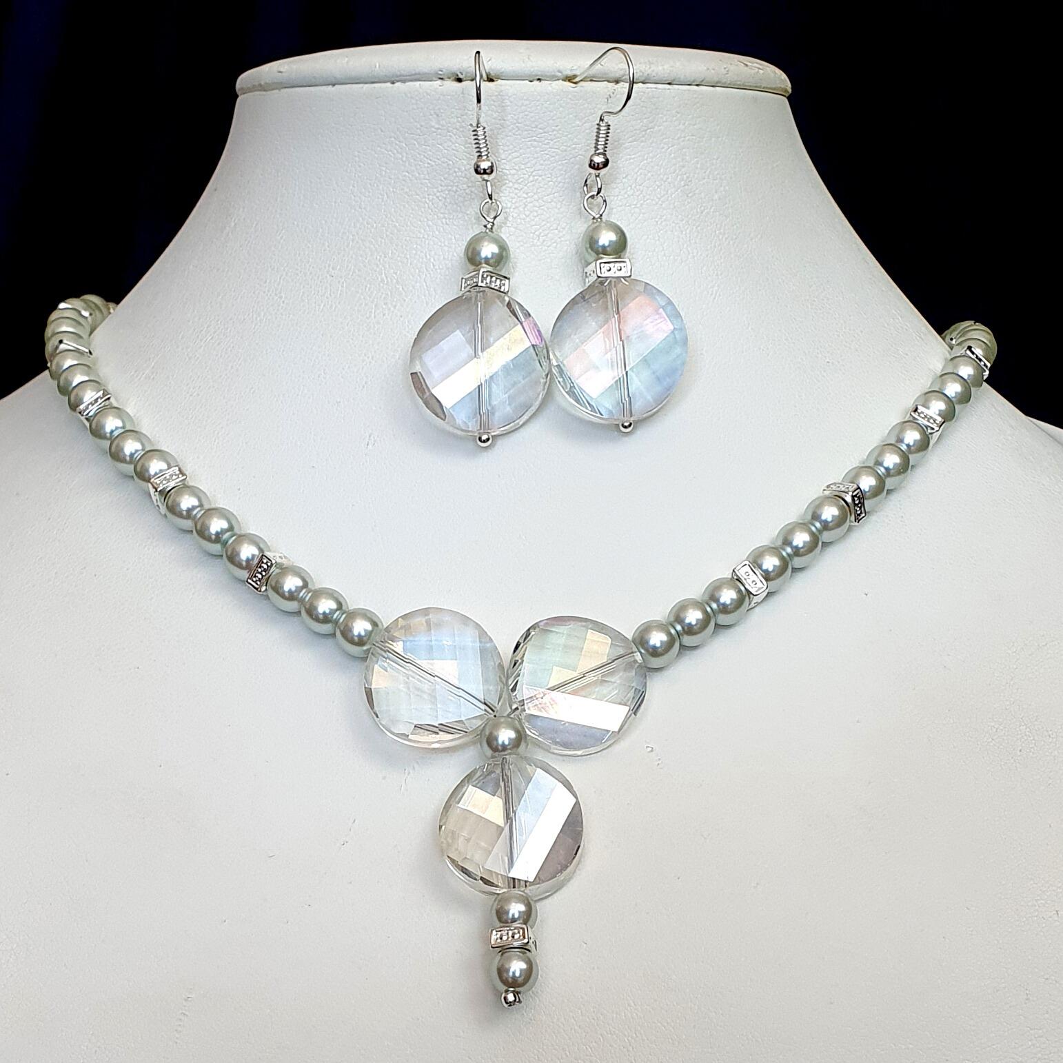 Sandra Coin Necklace & Earrings silver dust necklace making kit — DIY set with beads and instructions for creating handmade jewelry