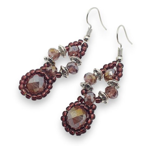 Lilith Crystal Earrings 3 Pairs amethyst earring making kit — DIY set with beads and instructions for creating handmade jewelry
