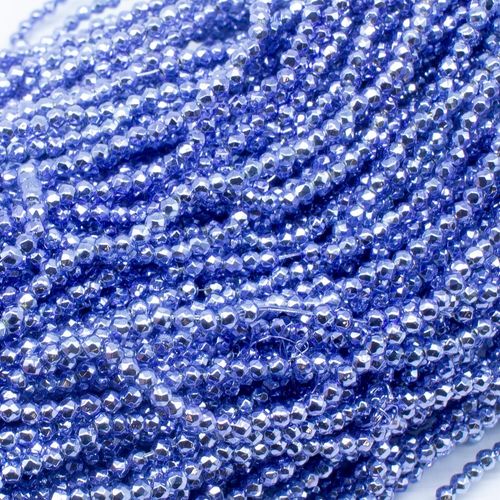 1.5mm crystal beads metallic violet blue — faceted for jewelry making and beadwork