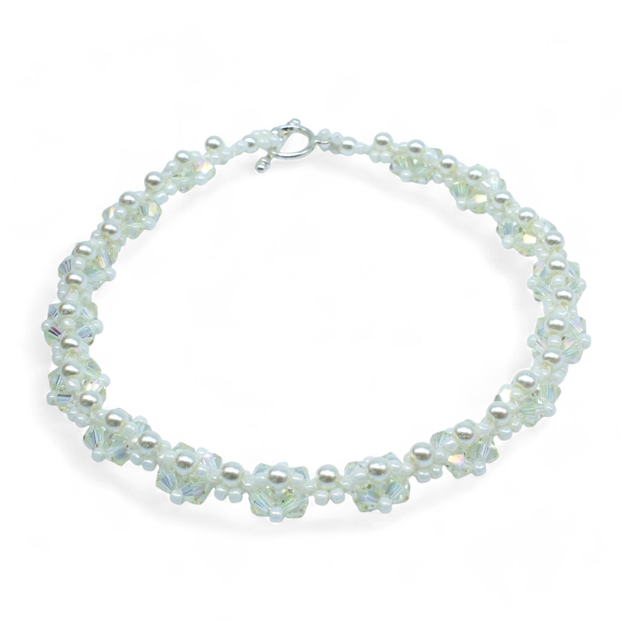 Kassia Diamond Bracelet Makes 2 cream bracelet making kit — DIY set with beads and instructions for creating handmade jewelry