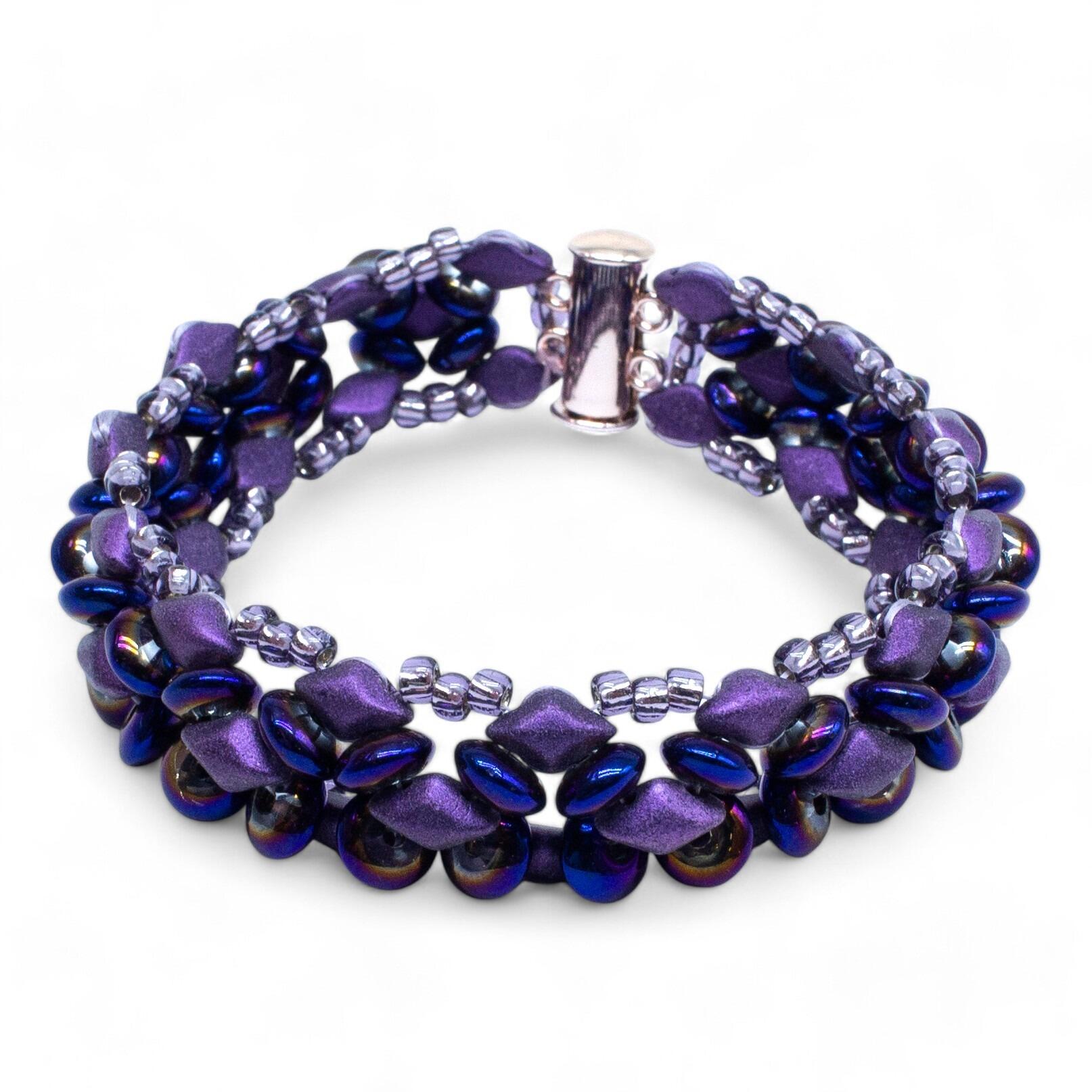 Marylin Bracelet Makes 2 suede tanzanite bracelet making kit — DIY set with beads and instructions for creating handmade jewelry