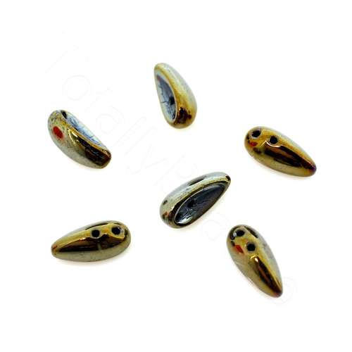 Czech Preciosa Chilli - Gold Iris 4x11mm - 50 pcs