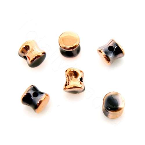 Czech Preciosa Dumbbell - Copper Plate 4x6mm - 50 pcs