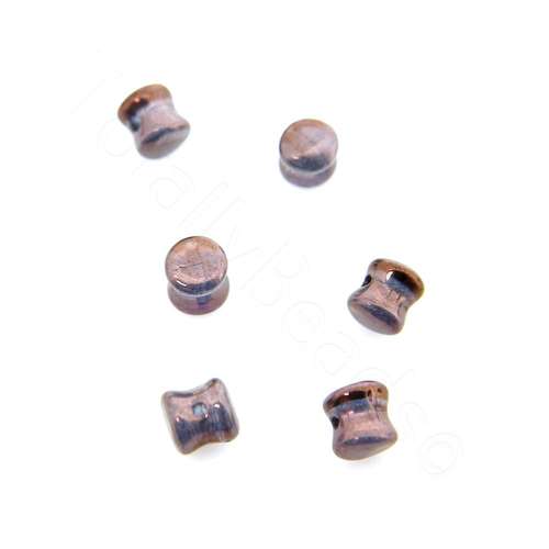 Czech Preciosa Dumbbell - Transparent Bronze 4x6mm - 50 pcs