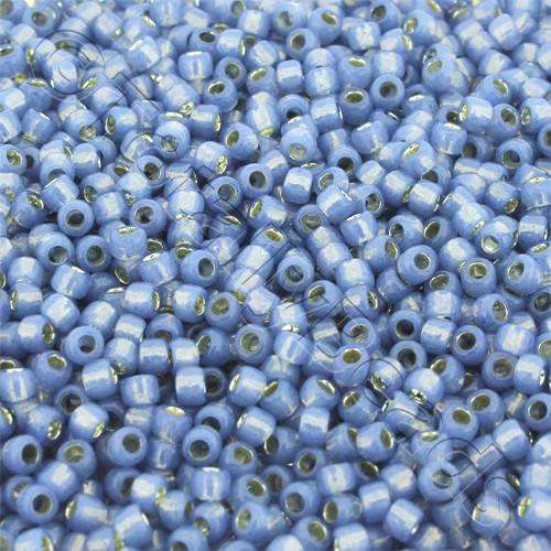 Toho Size 8 Seed Beads 10g - Silver Milky Montana Blue