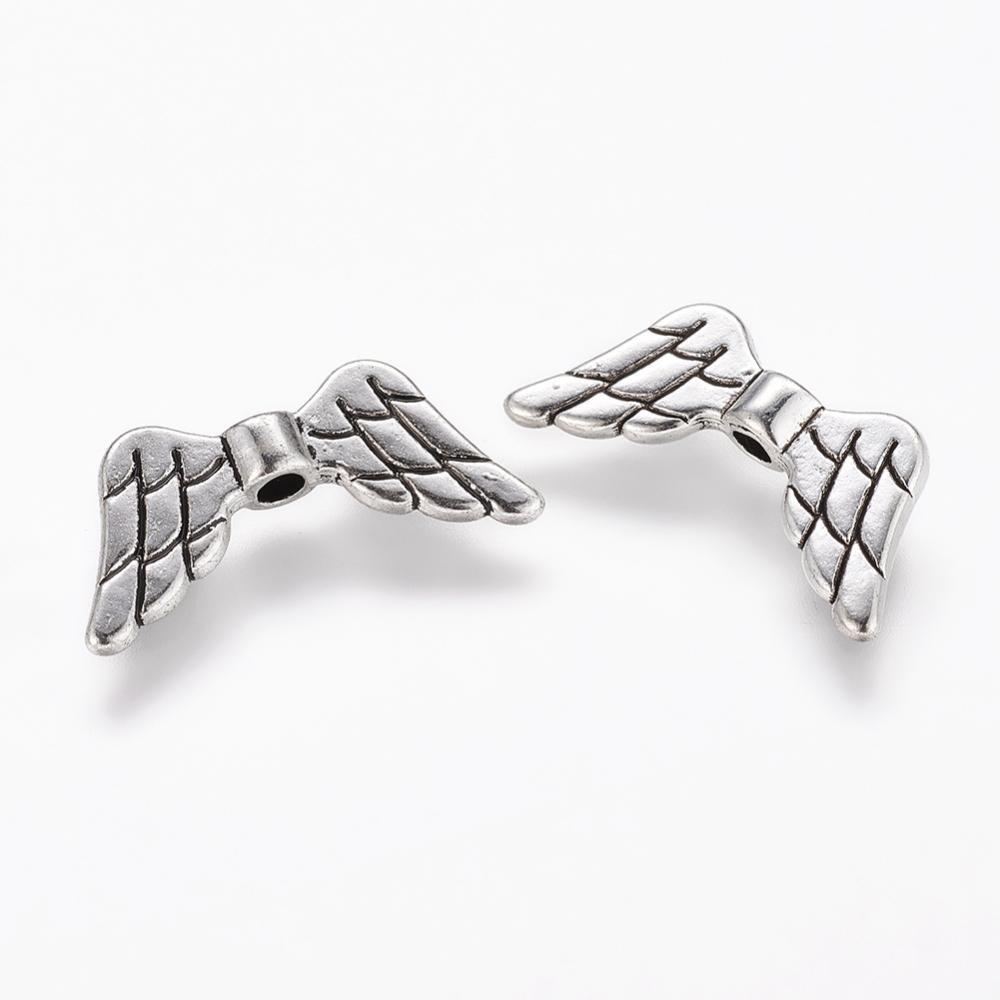 Metal Wing Angel Bead 19mm Antique Silver 12pcs for jewellery making