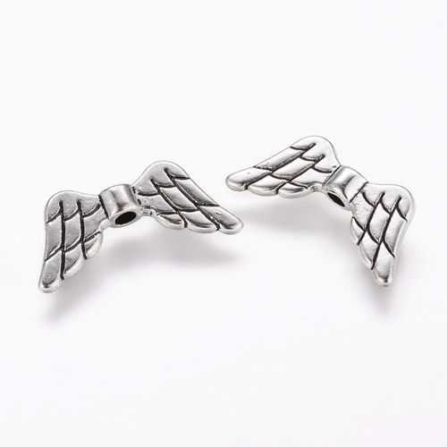 Metal Wing Angel Bead 19mm Antique Silver 12pcs for jewellery making