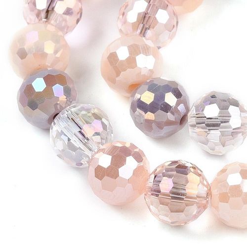 Crystal 96 Facet Round Beads 8mm Bisque Mix for jewellery making