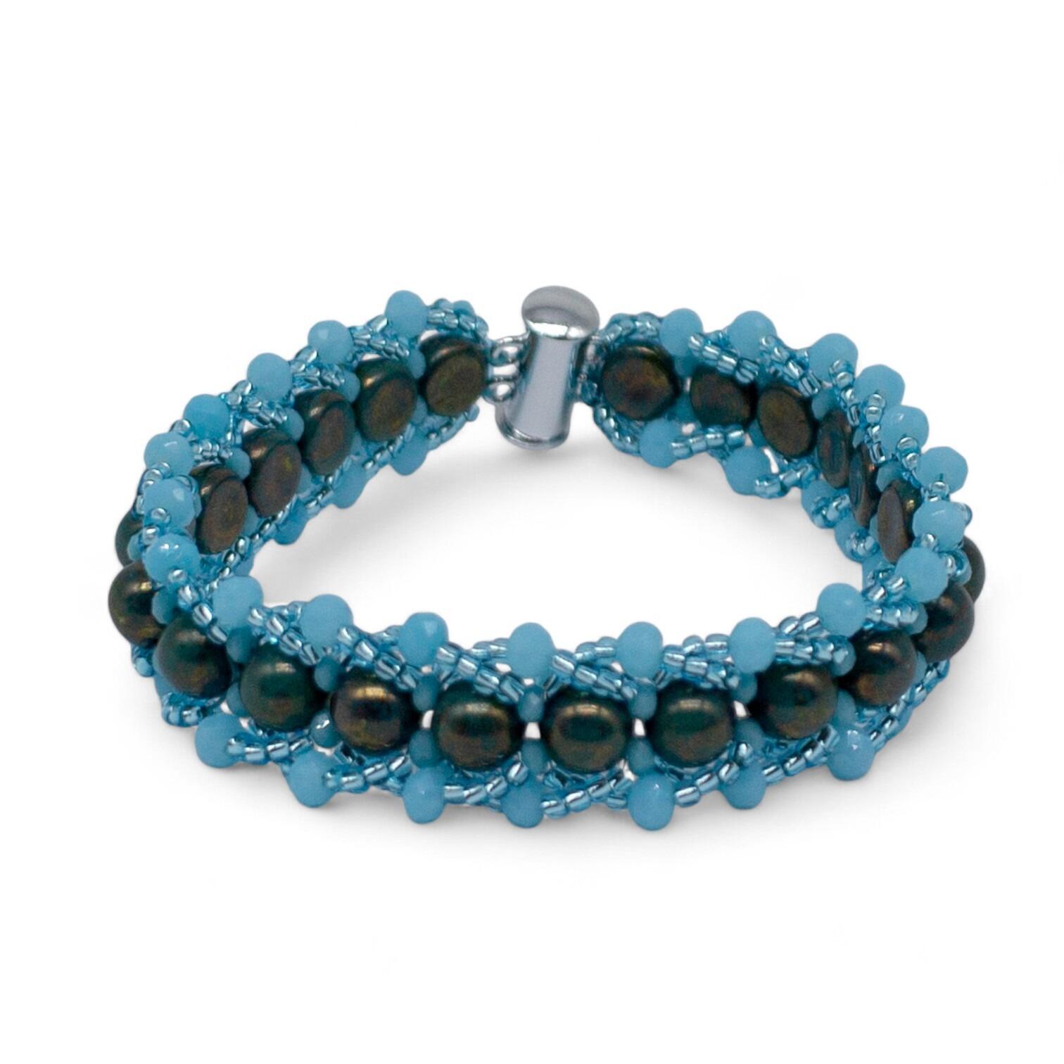 Averlyn Flat Spiral Bracelets shaded spruce bracelet making kit — DIY set with beads and instructions for creating handmade jewelry