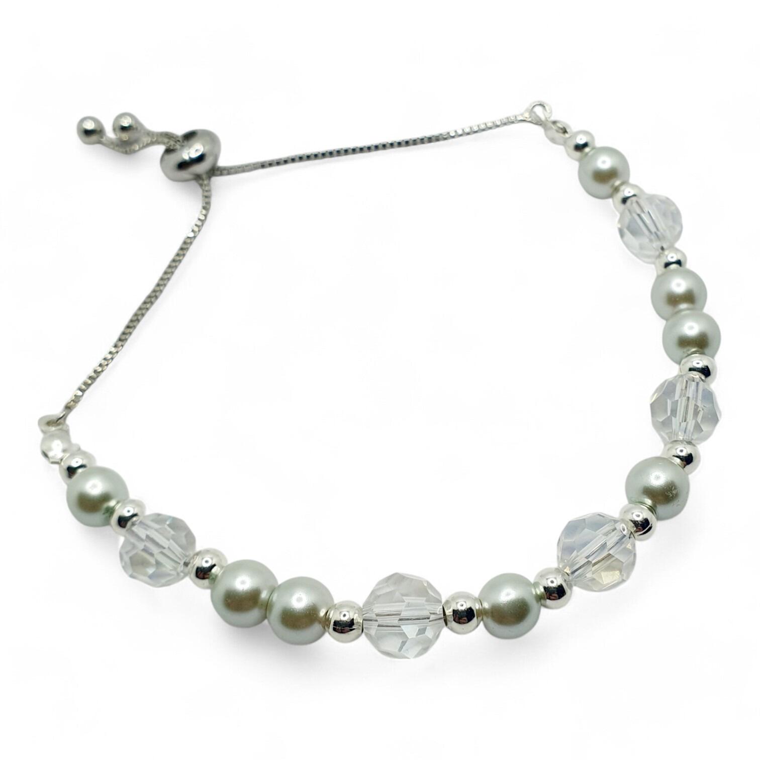 Noeleen Slider Bracelets Makes 6 crystal clear bracelet making kit — DIY set with beads and instructions for creating handmade jewelry