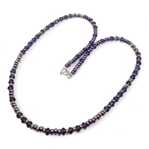Galina Jewellery Set dark lavender jewelry making kit — DIY set with beads and instructions for creating handmade jewelry